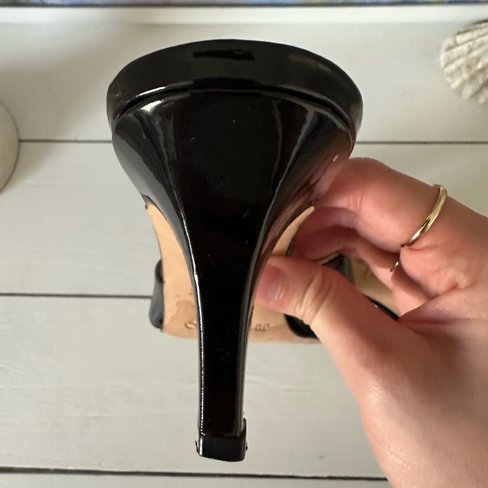 Vintage Jimmy Choo Black Patent Leather Kitten-Heel Mules - Picture 4 of 5